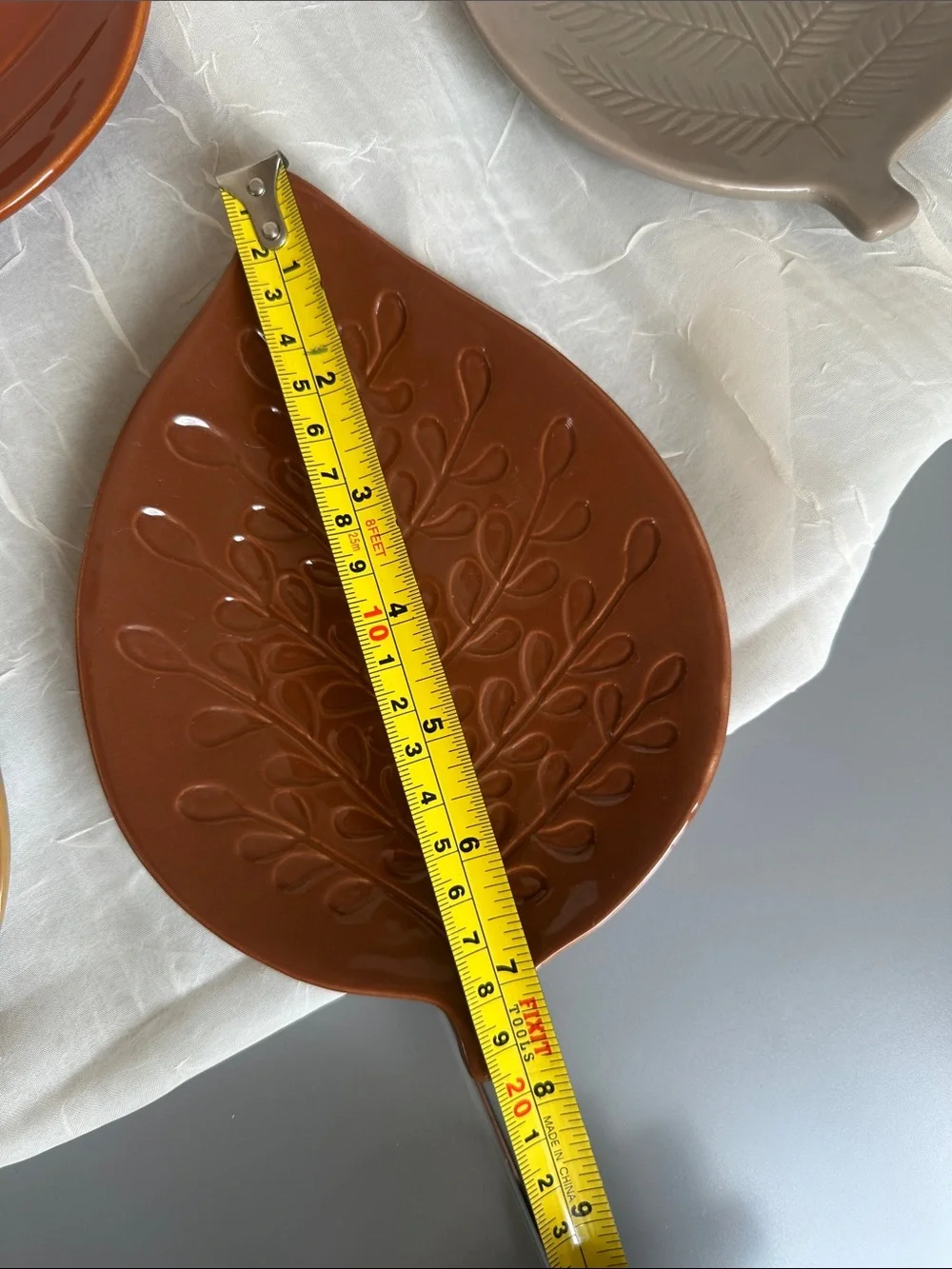 Crate & Barrel Ceramic Leaf Appetizer Plates set of 4